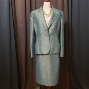 Light Iridescent Green Kasper Suit